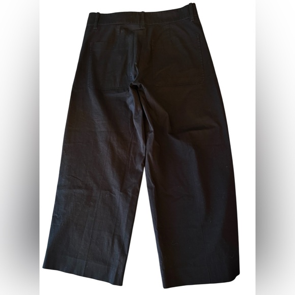 COS Black Wide Leg Cropped Pants Size 6 | Tailored Minimalist Trousers - Picture 2 of 6